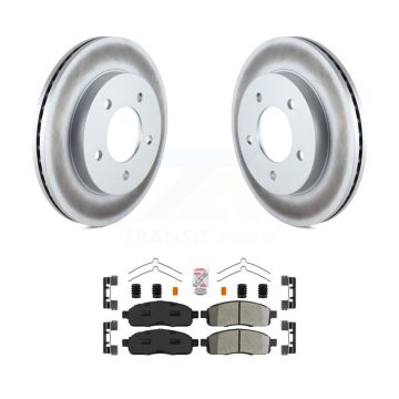 Front Coated Brake Rotors Semi-Metallic Pad Kit For 2004 Ford F-150 4WD With 5 Lug Wheels KGA-104655