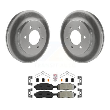 Front Coated Disc Brake Rotors & Semi-Metallic Pad Kit For Ford F-150 Lincoln Mark LT 4WD KGA-104657