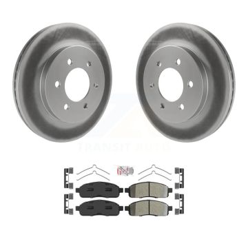 Front Coated Disc Brake Rotors & Semi-Metallic Pad Kit For Ford F-150 Lincoln Mark LT 4WD KGA-104658