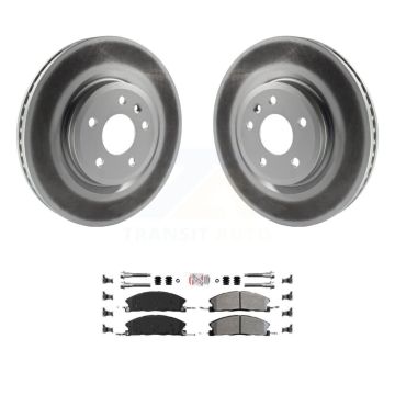Front Coat Brake Rotors Semi-Metallic Pad Kit For 13 Ford Explorer With Heavy Duty Brakes KGA-104669