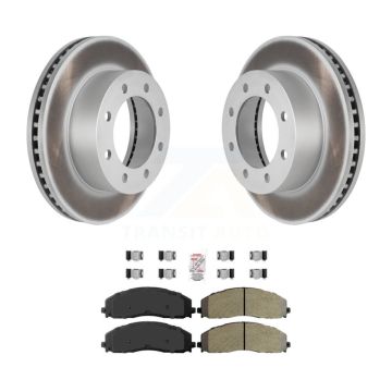 Front Coated Disc Brake Rotors & Semi-Metallic Pad Kit For 2013 Ford F-250 Super Duty 4WD KGA-104672