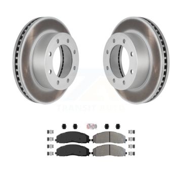 Front Coated Disc Brake Rotors & Semi-Metallic Pad Kit For 2013 Ford F-250 Super Duty 4WD KGA-104673