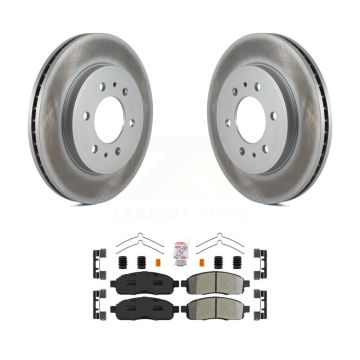 Front Coated Disc Brake Rotor Semi-Metallic Pad Kit For 2009 Ford F-150 With 6 Lug Wheels KGA-104690
