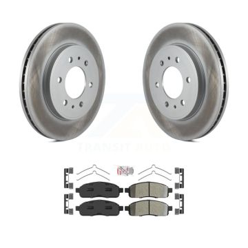 Front Coated Disc Brake Rotor Semi-Metallic Pad Kit For 2009 Ford F-150 With 6 Lug Wheels KGA-104691