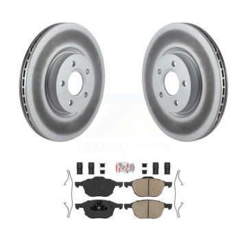 Front Coated Brake Rotors Ceramic Pad Kit For 2014 Ford Transit Connect 104.8" wheel base KGA-104723