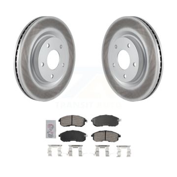 Front Coated Disc Brake Rotors & Ceramic Pad Kit For 2017-2019 Nissan Sentra Turbocharged KGA-104730