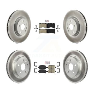Front Semi-Metallic Rear Ceramic Pads And Coated Disc Brake Rotors Kit For Cadillac XTS KGA-104739