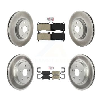 Front Semi-Metallic Rear Ceramic Pads And Coated Disc Brake Rotors Kit For Cadillac XTS KGA-104740