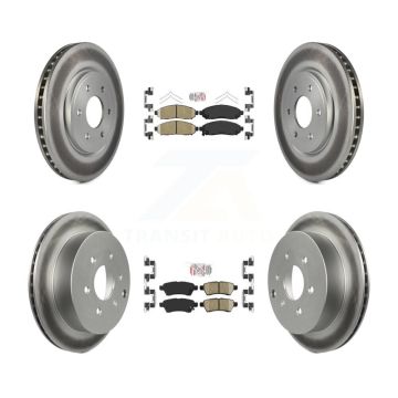 Front Rear Ceramic Pads And Coated Disc Brake Rotors Kit For 2006-2007 Nissan Xterra KGA-104741