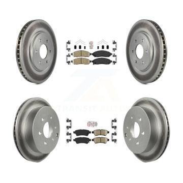 Front Rear Ceramic Pads And Coated Disc Brake Rotors Kit For 2006-2007 Nissan Xterra KGA-104742