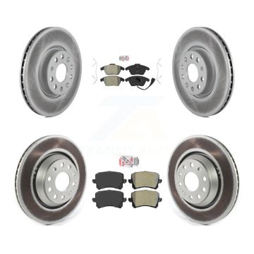 Front Rear Semi-Metallic Pads And Coated Disc Brake Rotors Kit For Volkswagen Passat CC KGA-104748