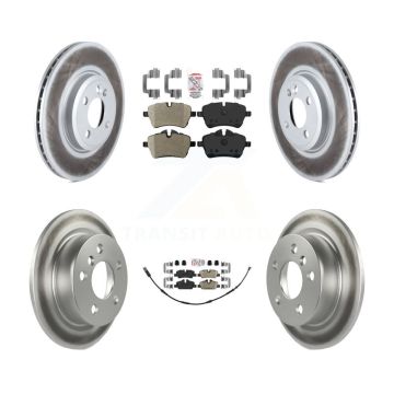 Front Semi-Metallic Rear Ceramic Pad Coat Brake Rotors Kit For 2015 Mini Cooper 2.0L/1.5L KGA-104752