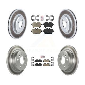 Front Semi-Metallic Rear Ceramic Pad Coat Brake Rotors Kit For 2015 Mini Cooper 2.0L/1.5L KGA-104754