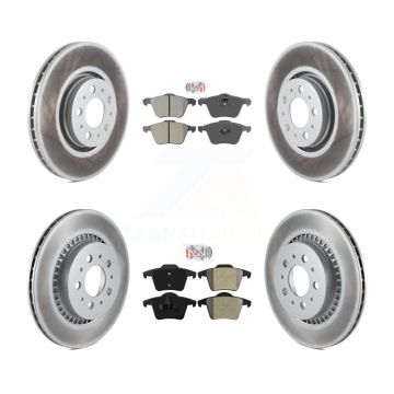 Front Rear Semi-Metallic Pads And Coated Disc Brake Rotors Kit For Volvo XC90 KGA-104756