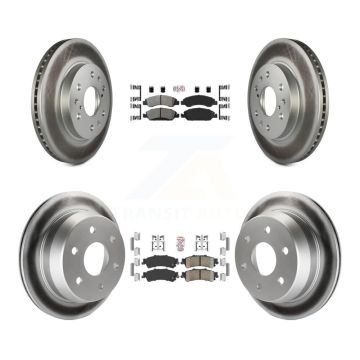 Front Semi-Metallic Rear Ceramic Pad Coated Brake Rotors Kit For Chevrolet Silverado 1500 KGA-104763