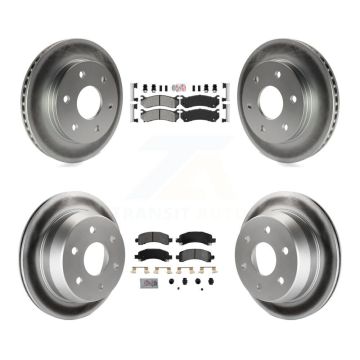 Front Rear Semi-Metallic Pad And Coated Disc Brake Rotor Kit For Chevrolet Avalanche 1500 KGA-104770