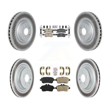 Front Rear Ceramic Pad Coated Brake Rotors Kit For Mercedes-Benz GL350 GLS450 GL450 ML250 KGA-104774