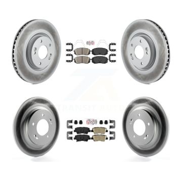 Front Rear Ceramic Pad And Coated Disc Brake Rotor Kit For 2016 Hyundai Sonata GAS engine KGA-104794