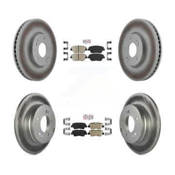 Front Rear Ceramic Pad Coat Brake Rotor Kit For 2016 Kia Optima With Manual Parking KGA-104803