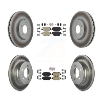Front Rear Ceramic Pad Coat Brake Rotor Kit For 2016 Kia Optima With Manual Parking KGA-104804