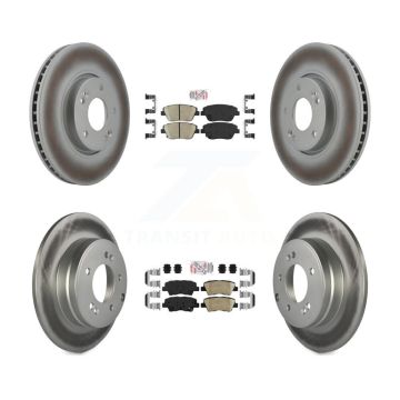 Front Rear Ceramic Pad Coat Brake Rotor Kit For 2016 Kia Optima With Manual Parking KGA-104805