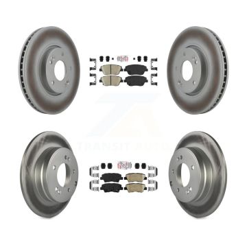 Front Rear Ceramic Pad Coat Brake Rotor Kit For 2016 Kia Optima With Manual Parking KGA-104806