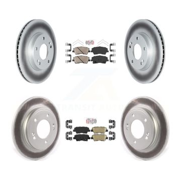 Front Rear Ceramic Pads And Coated Disc Brake Rotors Kit For Kia Niro Hyundai Ioniq KGA-104811