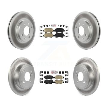 Front Rear Ceramic Pads And Coated Disc Brake Rotors Kit For Hyundai Accent Kia Rio KGA-104814