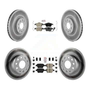 Front Rear Semi-Metallic Pad Coated Disc Brake Rotors Kit For 2012-2014 Volkswagen Passat KGA-104822