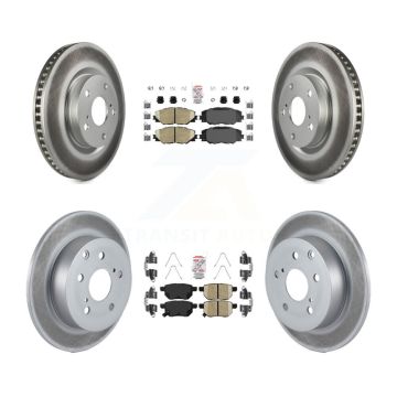 Front Rear Ceramic Pads And Coated Disc Brake Rotors Kit For 2010 Toyota Matrix XRS KGA-104827