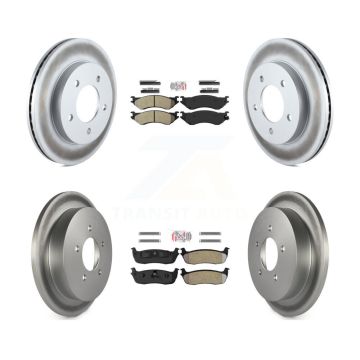Front Rear Semi-Metallic Pad Coated Disc Brake Rotor Kit For 2004 Ford F-150 Heritage 4WD KGA-104833