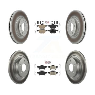 Front Rear Ceramic Pads And Coated Disc Brake Rotors Kit For Mazda 5 KGA-104838
