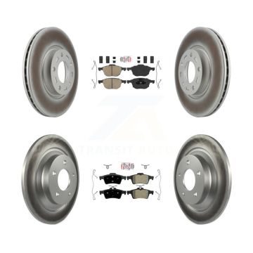 Front Ceramic Rear Semi-Metallic Pads And Coated Disc Brake Rotors Kit For Mazda 5 KGA-104839