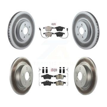 Front Semi-Metallic Rear Ceramic Pad & Coated Disc Brake Rotors Kit For Volvo S40 V50 C70 KGA-104843