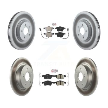 Front Semi-Metallic Rear Ceramic Pad & Coated Disc Brake Rotors Kit For Volvo S40 V50 C70 KGA-104844