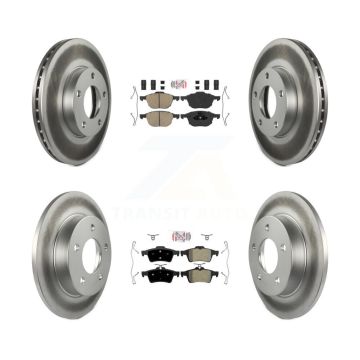Front Ceramic Rear Semi-Metallic Pads And Coated Disc Brake Rotors Kit For Mazda 3 Sport KGA-104850