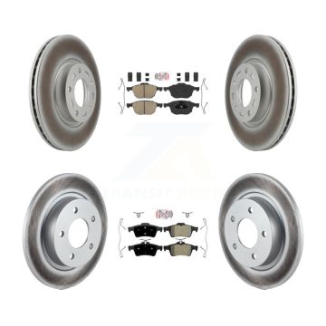 Front Ceramic Rear Semi-Metallic Pads And Coated Disc Brake Rotors Kit For Mazda 3 Sport KGA-104851