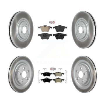 Front Rear Semi-Metallic Pads And Coated Disc Brake Rotors Kit For Jaguar XF KGA-104854
