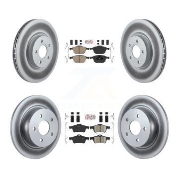 Front Rear Ceramic Pad Coat Brake Rotor Kit For 14 Ford Transit Connect 104.8" wheel base KGA-104855