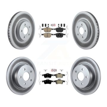 Front Ceramic Rear Semi-Metallic Pad Coated Disc Brake Rotor Kit For Ford Transit Connect KGA-104857