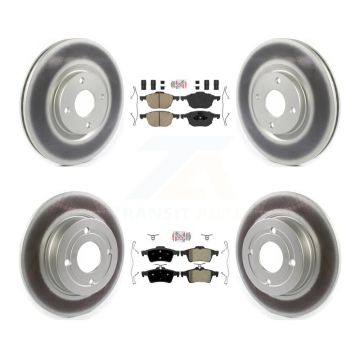 Front Ceramic Rear Semi-Metallic Pad Coat Brake Rotor Kit For 2018-2021 Ford EcoSport FWD KGA-104865