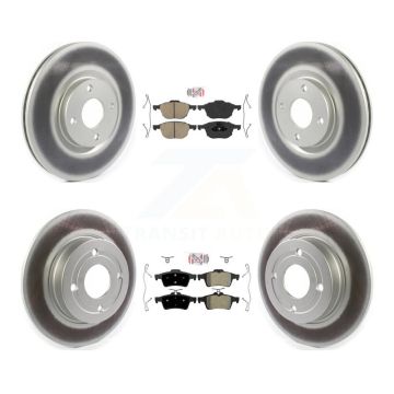 Front Ceramic Rear Semi-Metallic Pad Coat Brake Rotor Kit For 2018-2021 Ford EcoSport FWD KGA-104866