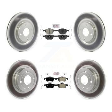 Front Rear Semi-Metallic Pad Coated Disc Brake Rotors Kit For 2018-2021 Ford EcoSport FWD KGA-104867