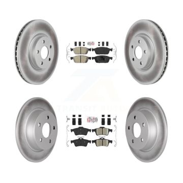 Front Rear Ceramic Pads And Coated Disc Brake Rotors Kit For Ford Transit Connect KGA-104868