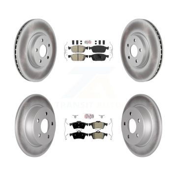 Front Ceramic Rear Semi-Metallic Pad Coated Disc Brake Rotor Kit For Ford Transit Connect KGA-104870