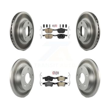 Front Ceramic Rear Semi-Metallic Pad Coat Disc Brake Rotor Kit For 2004-2005 Mazda 3 2.0L KGA-104871