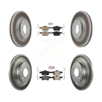 Front Ceramic Rear Semi-Metallic Pad Coat Disc Brake Rotors Kit For 2006 Mazda 5 To 02 06 KGA-104876