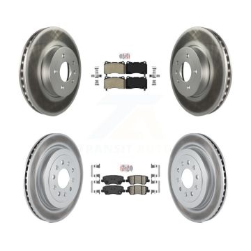 Front Semi-Metallic Rear Ceramic Pads And Coated Disc Brake Rotors Kit For Cadillac ATS KGA-104880