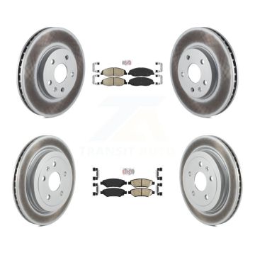 Front Rear Ceramic Pad Coated Brake Rotors Kit For Cadillac CTS Without Heavy Duty Brakes KGA-104884
