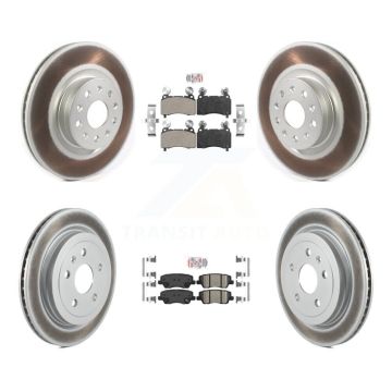 Front Semi-Metallic Rear Ceramic Pads And Coated Disc Brake Rotors Kit For Cadillac CTS KGA-104886